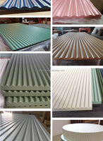 Panneau mural ondulé flexible en bois cannelé PVC sculpté MDF