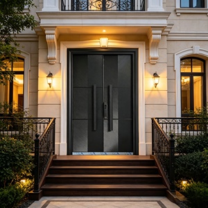 ประตูอลูมิเนียมอัลลอยด์โพลิเมอร์กันเสียงแบบหรูหราทันสมัย ประตูทางเข้าภายในบ้านและวิลล่า แข็งแรงทนทาน ลดเสียงรบกวน - Product Image 3