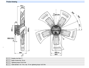 Ventilateur axial EC ebm-papst W3G630-NR63-01 630 mm, haute efficacité, pour système de ventilation industriel HVAC, pièce de rechange - Product Image 2