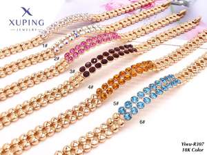 XUPING gioielli all'ingrosso 2025 nuova moda diamante artificiale ghiacciato in rame placcato <span class=keywords><strong>oro</strong></span> Bling Tennis donne <span class=keywords><strong>bracciale</strong></span> a catena - Product Image 5