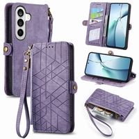 Étui portefeuille de style géométrique avec porte-cartes pour Samsung Galaxy S26FE/S26/S25 Edge, pour iPhone 17 Air