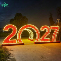 Grandes décorations lumineuses de Noël pour l'extérieur, lumières LED 3D, motif lumineux, arche à traverser 2027
