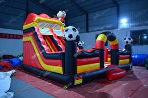 Phổ biến công viên giải trí trò chơi Inflatable Combo trượt Bouncer lâu đài với chủ đề Bóng Đá - Product Image 2