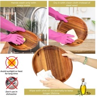 1 plateau en bois ovale, plateaux en bois pour servir les aliments, assiettes à dîner, assiette ronde en bois massif pour dessert
