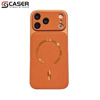 Coque de téléphone magnétique anti-chute avec protection d'objectif intégrée, texture litchi couleur aurore, style luxe pour iPhone 18pm/18pro-13series