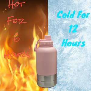 32oz 3 in 1 Insulated Stainless Steel Pet Feeder 1000ml Outdoor Travel Portable Water <b>Bottle</b> for <b>Dogs</b> - Product Image 3