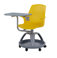 Chaise d'étude, chaise de formation avec tablette d'écriture, chaise d'école en plastique avec tablette
