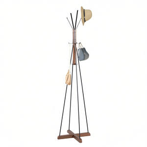 Appendiabiti in Legno Autoportante con 8 Ganci, Organizzatore per Ingresso, Design Moderno e Minimalista, Arredamento per la Casa - Product Image 1