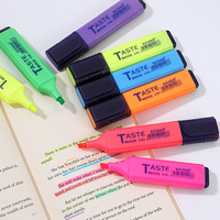 GF - Mini Marcador Fluorescente de 8 Colores, Punta Oblicua, para Tomar Notas, Colores Claros, Material de Oficina, Resaltador