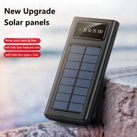 Power Bank Tenaga Surya Multifungsi dengan 4 Kabel USB Pengisi Daya Darurat untuk Perjalanan dan Ponsel di Luar Ruangan