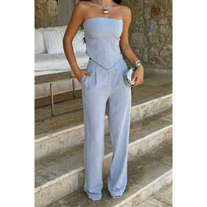 Ensemble de costume pantalon gris pour femmes - Product Image 5