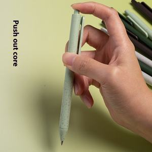 Özel Logo buğday samanı tükenmez kalemler çevre dostu spor promosyon siyah baskı imza jel reklam gravür - Product Image 5