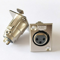 Connecteur adaptateur XLR femelle 3 broches pour microphone, montage sur panneau, contact en cuivre, boîtier en alliage de zinc