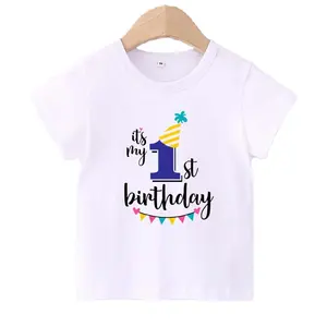 誕生日パーティー用品男の子女の子誕生日年齢6キッズコットンその私の誕生日TシャツBTBG-008