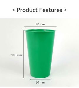 Gobelet écologique 16 oz/500 ml, tasse à boisson personnalisée, réutilisable, portable, vaisselle classique pour les fêtes, le camping et les activités de plein air, verre en plastique - Product Image 2
