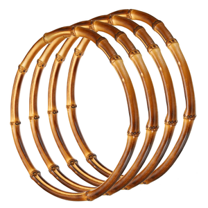 Bamboo Rings Handles Purse Crafting Purse Handles Handbag Handles for DIY Making, Diameter 12/14/15 cm - Product Image 2