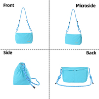 Sac bandoulière léger en nylon personnalisé avec sangle réglable en corde tressée, mini sac à main souple pour usage quotidien