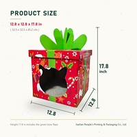 Boîte cadeau de Noël en gros pour chat, en carton, avec ruban vert et motif imprimé, pour chats d'intérieur, approvisionnement direct usine