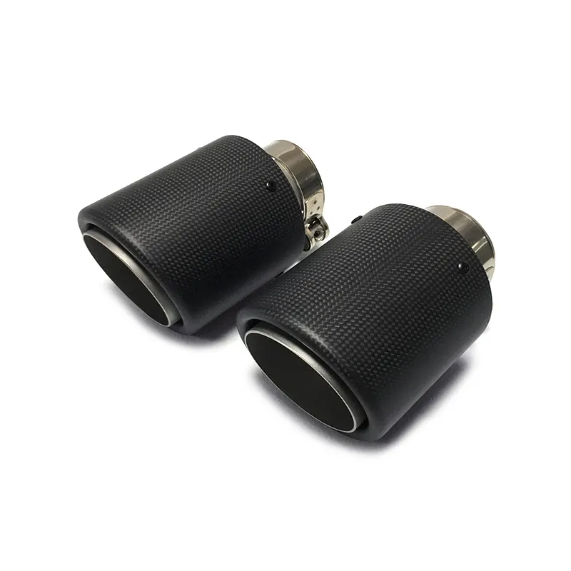 Xe Phổ Thẳng Matte Carbon Fiber Chải Không Gỉ Xả Muffler Tip Exhaust End Ống Đuôi Tip