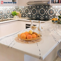 Plan de travail de cuisine en quartz Calacatta doré, dalle de jade, durable, hygiénique, polyvalent, 1000 options de couleur, épaisseur 15 mm/18 mm/20 mm/30 mm
