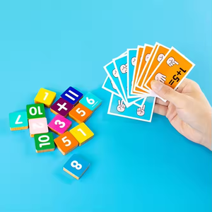 Gioco da Tavolo Matematico in Legno Montessori per Età 2+ Materiali Didattici Prescolare Addizione Sottrazione Puzzle Cognitivo con Dita - Product Image 4