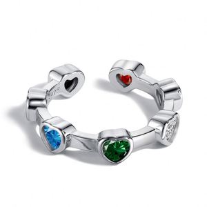 Anillos de Joyería para Mujer de Diseño Moderno Dylam, Anillos de Circonio Ajustables con Baño de Rodio, Coloridos, Regalo de Aniversario, Cumpleaños, Boda - Product Image 1