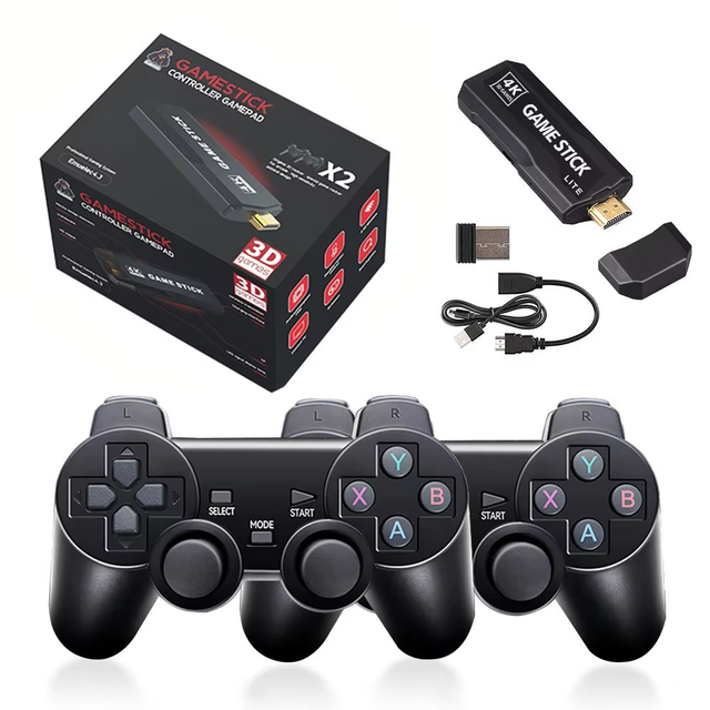 Classic Game Box X2 Android Retro Game Console 4K HD Output Wireless 2.4GHz TV FC/PS1/N64 64/128GB Memory 30,000+ Built-In GD10