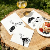 Serviettes de table personnalisées en papier simple 3 plis de haute qualité, monogramme personnalisé, pour mariage, fête en plein air, événement formel, décoration de table
