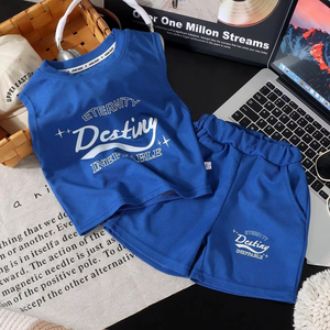 Conjunto de Dos Piezas de Verano Informal para Niños, Chaleco Sin Mangas y Pantalones Cortos, Gran Venta - Product Image 2