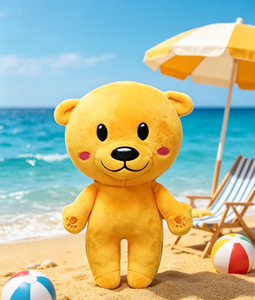 Ours en peluche personnalisé en <span class=keywords><strong>tissu</strong></span> à poils courts et doux avec empreinte de patte en relief, articles de présentation de bureau pour importateurs de jouets OEM ODM - Product Image 4