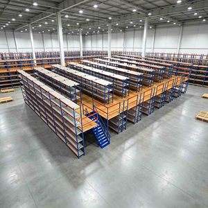 Plateforme de <span class=keywords><strong>mezzanine</strong></span> en acier sur mesure avec garde-corps en <span class=keywords><strong>verre</strong></span> de sécurité, système de stockage industriel multi-niveaux pour entrepôt, approvisionnement direct usine - Product Image 2