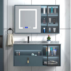 حار بيع الحديثة الأبيض حوض الغسيل مع مجلس الوزراء تخزين الغسيل غرفة بالوعة مغسلة للماء كومبو طقم مكياج الحمام - Product Image 2