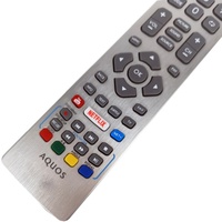Nuevo reemplazo de código fijo infrarrojo TV remoto SHWRMC0115 plata y negro 2 AAA batería para Aquos Smart LED TV