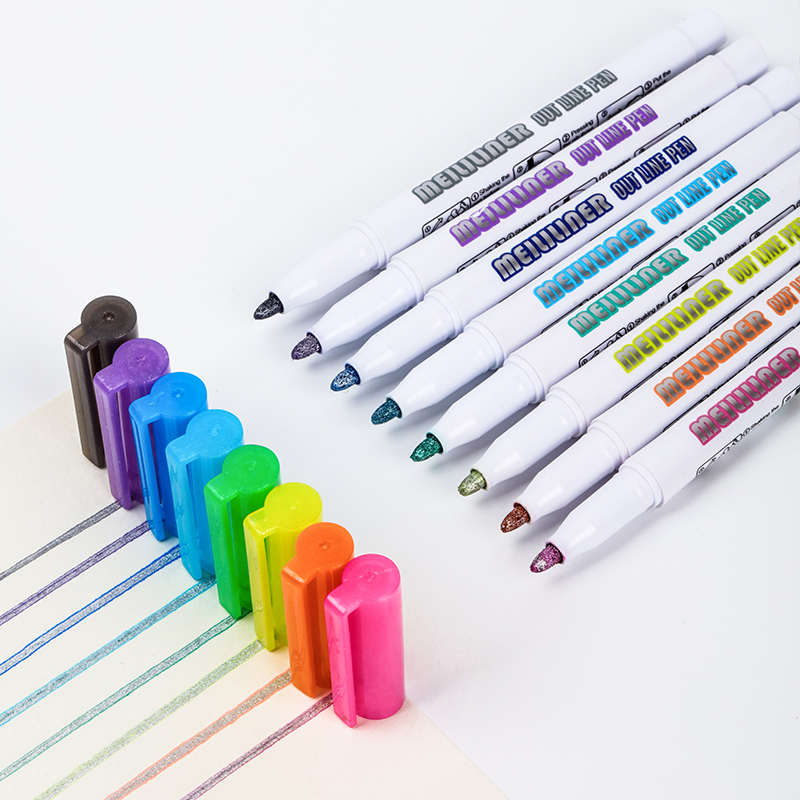 2021 nuovo Arrivo Outline Marker Pen Set, A Base di Alcool Ingombro in Pacchetto Della Cassa