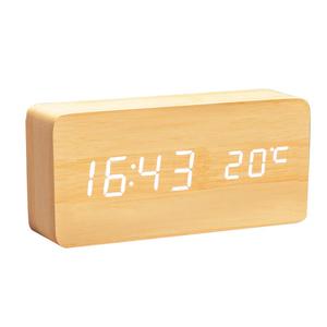 LED <b>Digital</b> Alarm Clock with Indoor Temperature and Humidity <b>Digital</b> Wood Table Clock Wooden Desk Alarm Clock Despertador Reloj - Product Image 1