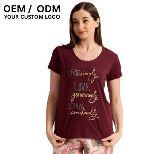 Haute qualité personnalisé dames décontracté noir col en v T-Shirt anti-boulochage anti-rétrécissement respirant tricoté tissu coupe ample blanc uni - Product Image 4