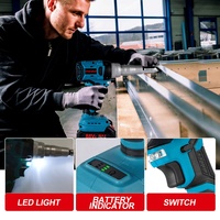Pistolet à Riveter Électrique Sans Balais 20000N 720W, Pistolet à Rivets-Écrous Sans Fil 2.4~5.0mm, Outils Électriques pour Batterie Makita