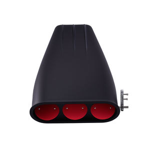 Capucha con aletas negras, pala de aire de aluminio, solapas redondas reversibles cuádruples individuales/dobles para carbohidratos individuales/dobles de 4 barriles con cuello de 5-1/8" - Product Image 3