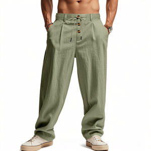 Pantalons de sport décontractés amples en coton <span class=keywords><strong>et</strong></span> lin respirant pour hommes, style européen <span class=keywords><strong>et</strong></span> américain, printemps <span class=keywords><strong>et</strong></span> été - Product Image 3