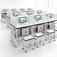 Escritorio de Computadora Moderno para Oficina o Escuela, Escritorio Doble Multimedia para Aula, Programación, Escuela de Conducción, Exámenes, 1.2m, Madera Modular