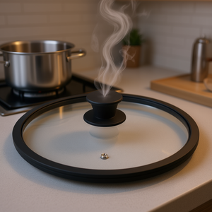 Glass Lid With Silicone Rim And Steam Vent 28 Cm For <b>Soup</b> And Stock <b>Pots</b> - Product Image 3