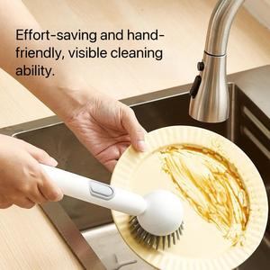 Wholesale Long-Handled Rotating Pan <b>Brush</b>, Plastic Kitchen <b>Cleaning</b> <b>Brush</b> with Soap Dispenser for Pots Pans - Product Image 3