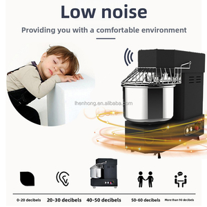 เครื่องผสมแป้งแบบตั้งโต๊ะ 10 ลิตร/2.5 กก. พร้อมเครื่องผสมเค้กความจุ 7 ลิตร สำหรับร้านเบเกอรี่และใช้ในบ้าน - Product Image 3