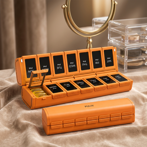 Organisateur de pilules hebdomadaire 2 fois par jour, design pliable magnétique, boîte de rangement en plastique de qualité alimentaire, portable - Product Image 1