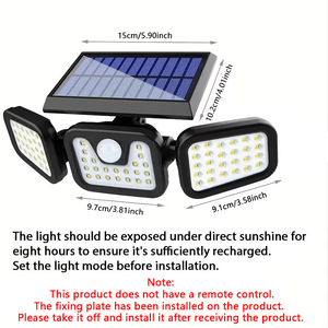 <span class=keywords><strong>Led</strong></span> ngoài trời năng lượng mặt trời ánh sáng đường phố năng lượng mặt trời vườn tường đèn không thấm nước Bốn Mặt năng lượng mặt trời đèn bên ngoài năng lượng mặt trời phía trước cổng gargen đèn - Product Image 2