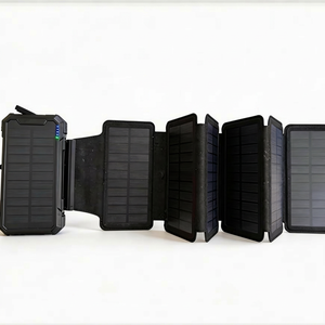 Batterie Externe <span class=keywords><strong>Solaire</strong></span> 20000mAh 15W avec Sortie Sans Fil, Multi-Interfaces, Manivelle, Allume-Cigare, <span class=keywords><strong>Panneau</strong></span> LED Détachable, Urgence - Product Image 1