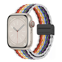 Bracelets de montre connectée tendance de haute qualité 45 mm, en nylon tressé respirant avec boucle magnétique, design charmant et souple pour petites poignées de bras