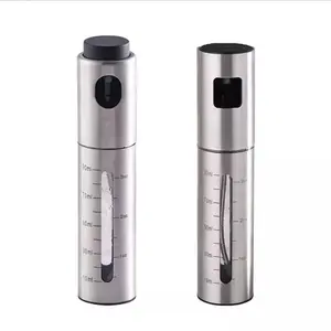 New design marked with scale olive oil spray bottles Stainless steel Dispenser Oil Sprayer for kitchen