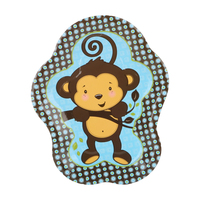 Assiettes en papier jetables en forme de singe bleu pour fête d'enfants - Utilisation industrielle pour les rassemblements