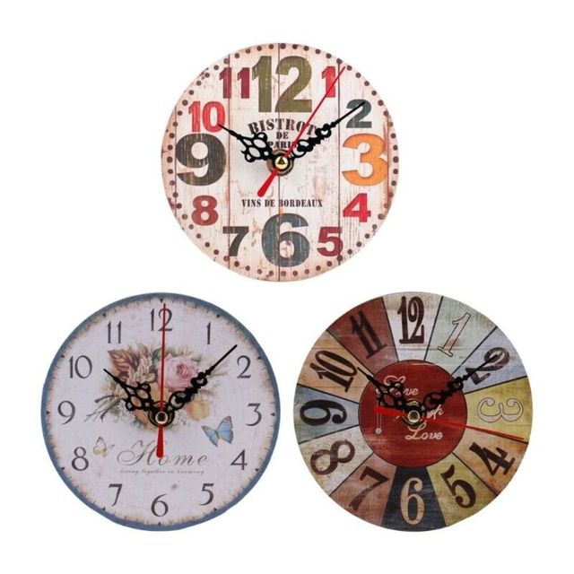 Vintage Wooden Wall Clock Wall Clock Living Room Decoration Clock European Style Desk Clock